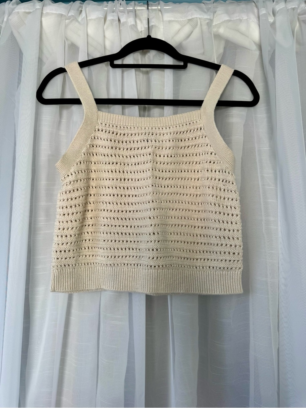 Universal Thread Cream Crochet Knit Tank Top